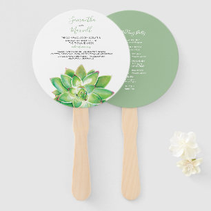 Éventail de programme de mariage succulent et élég