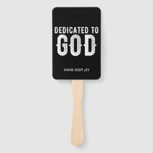 ÉVENTAIL DÉDIÉ À DIEU COOL PERSONNALISABLE TEXTE BLANC
