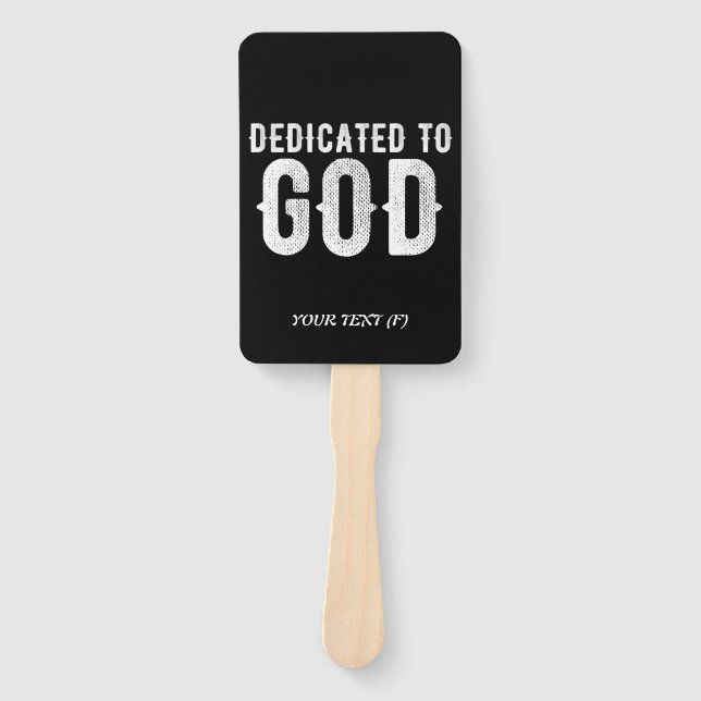 ÉVENTAIL DÉDIÉ À DIEU COOL PERSONNALISABLE TEXTE BLANC (Devant)