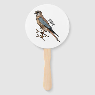 Éventail dessin animé d'oiseau-kestrel américain