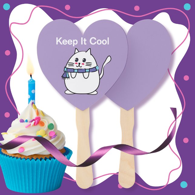Éventail Dessin de chat cool Drôle Mignonne Party (Créateur téléchargé)