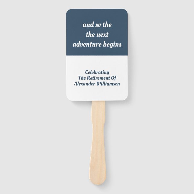 Éventail Devis Inspiration Retraite Moderne Simple Bleu (Devant)