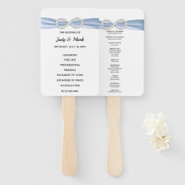 Éventail Diamant bleu Infinity Wedding Programme Fans