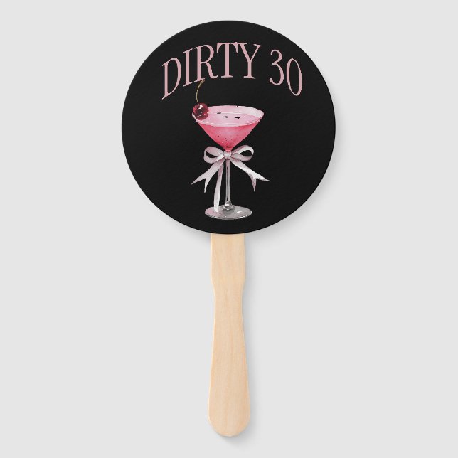 Éventail Dirty 30 Pink Coquette fête d'anniversaire (Devant)