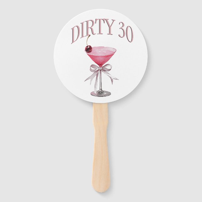 Éventail Dirty 30 Pink Coquette fête d'anniversaire (Devant)