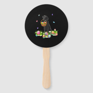 Éventail Dog Lover   Bunny Black Labrador Dog & Easter Eggs