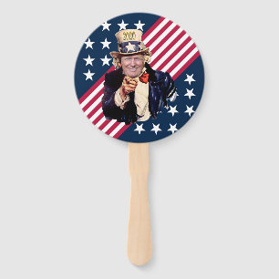 Éventail Donald Trump en tant qu'oncle Sam ~ Stars & Stripe