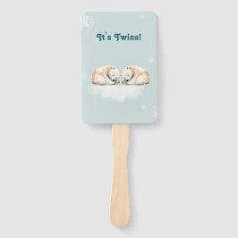 Éventail Double Baby shower des oreilles polaires jumelles