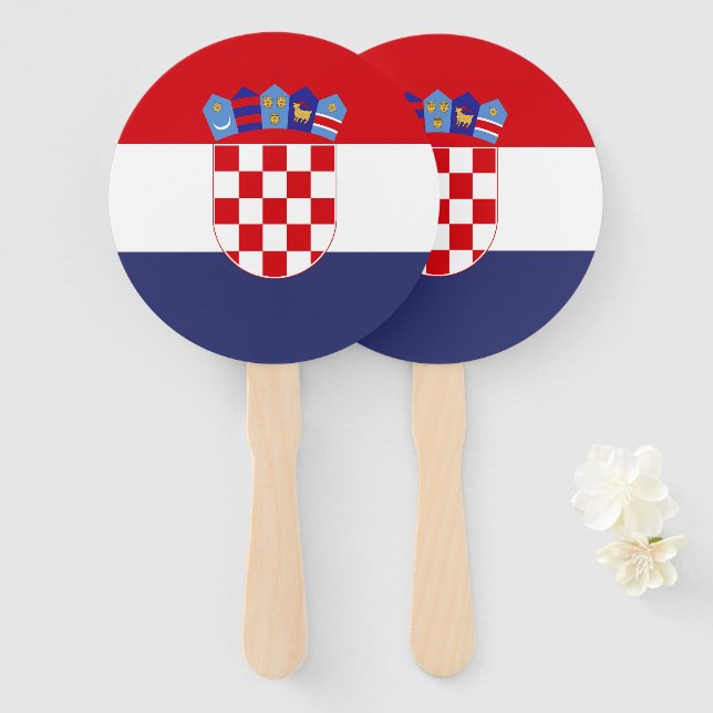 Éventail Drapeau de Croatie (Devant et derrière)