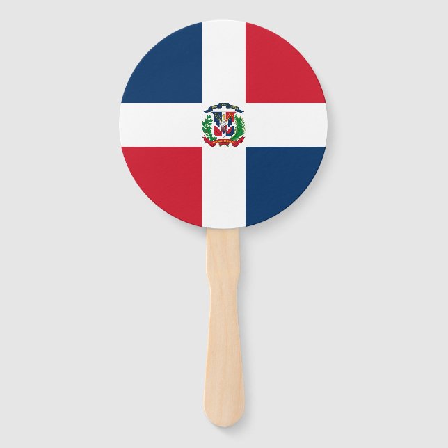 Éventail Drapeau de la République Dominicaine (Devant)
