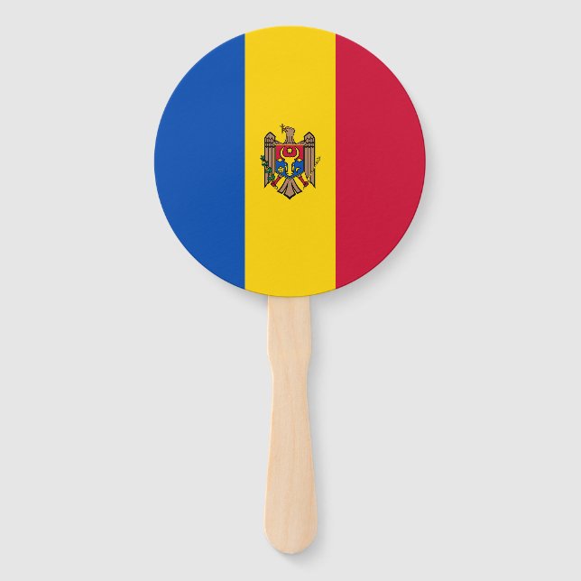 Éventail Drapeau de Moldova (Devant)