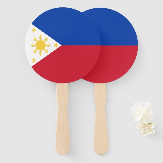 Éventail drapeau des Philippines (Devant et derrière)