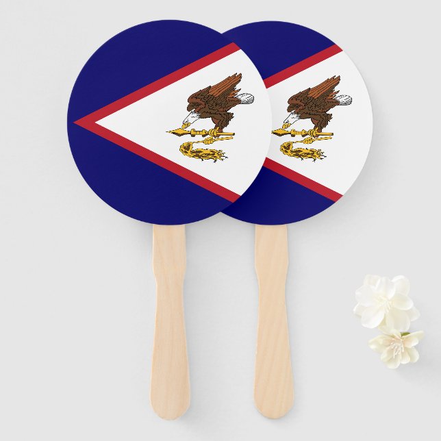 Éventail Drapeau des Samoa américaines (Devant et derrière)