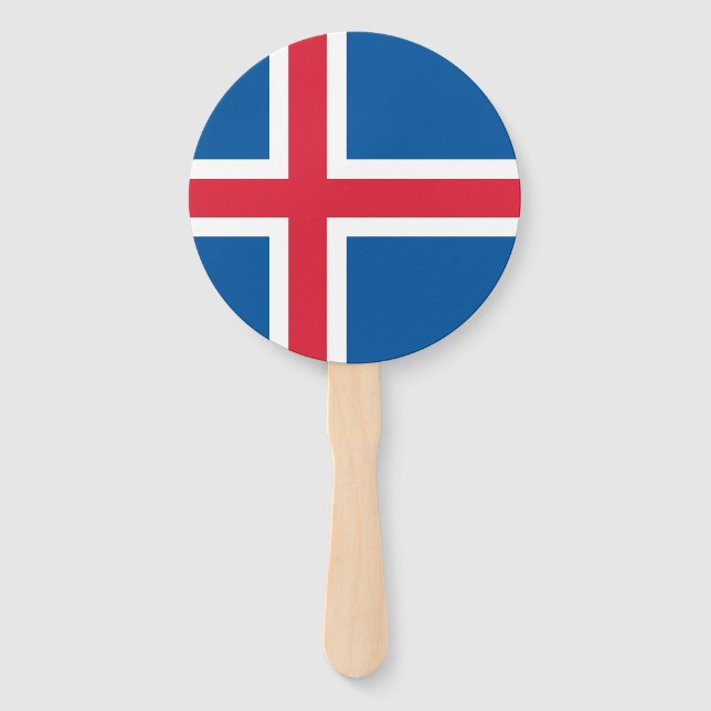 Éventail Drapeau d'Islande (Devant)