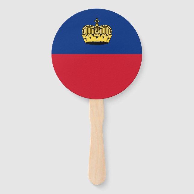 Éventail Drapeau du Liechtenstein (Devant)