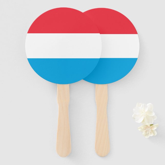 Éventail Drapeau du Luxembourg (Devant et derrière)
