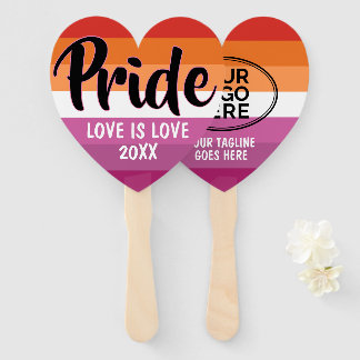 Éventail Drapeau lesbien Pride (2018) Logo personnalisé