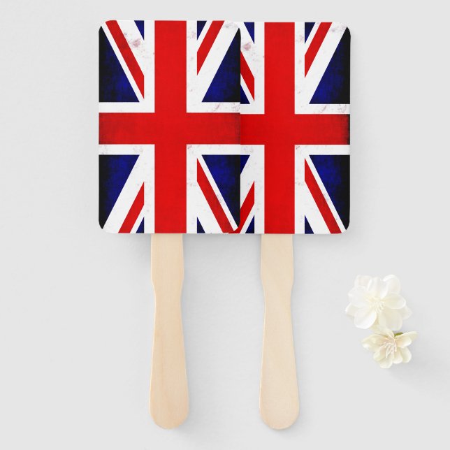 Éventail Drapeau Union Jack britannique (Devant et derrière)