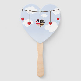 Éventail Drapeaux américains et britanniques, Heart Royal M