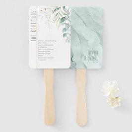 Éventail Dreamy Greenery Ceremony Mariage Green/Blue ID817