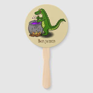 Éventail Drôle alligator vert cuisine dessin animé