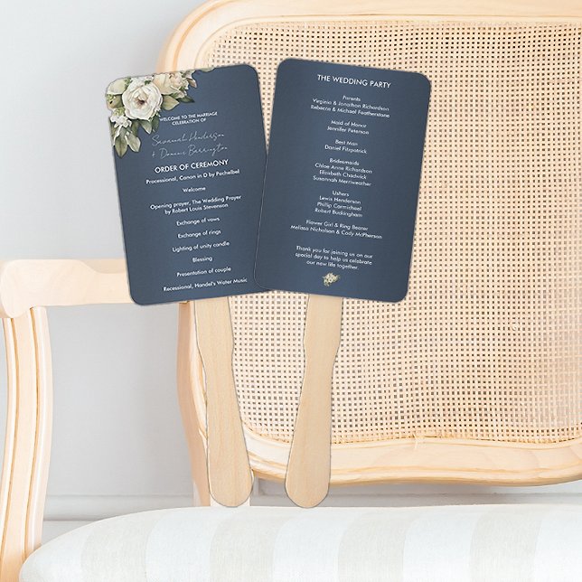 Éventail Dusty Blue Boho Vintage Rose Bouquet Mariage (Créateur téléchargé)