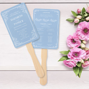 Éventail Dusty Blue Floral Wedding Programme Ensemble de fa