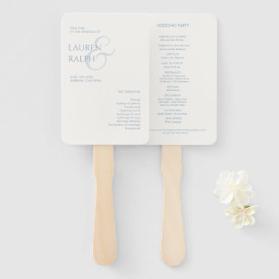 Éventail Dusty Blue & Ivory Monogram Programme de mariage