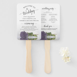 Éventail Dusty Purple Rose Élégant programme de mariage
