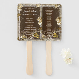 Éventail Elégance rustique Rose blanche Mariage