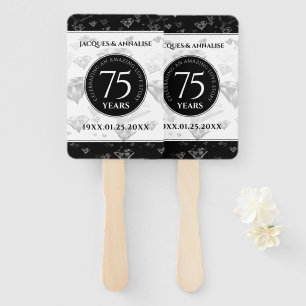 Éventail Élégant 75e anniversaire de Mariage de diamant