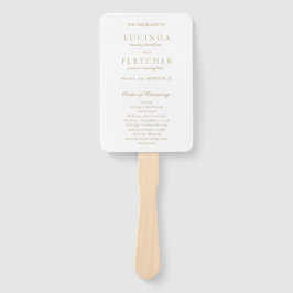 Éventail Élégant Classic Gold Formal Wedmal Programme