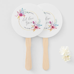Éventail Élégant Floral Mr & Mrs Mariage   Ventilateurs