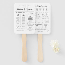 Éventail Élégant Moderne Unique Programme de Mariage Infogr