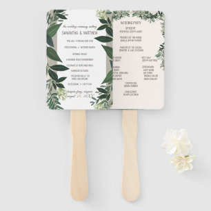Éventail Élégant programme de cérémonie Mariage de verdure
