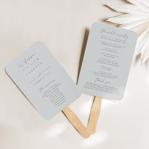 Éventail Élégant programme de mariage bleu ardoise clair Ve