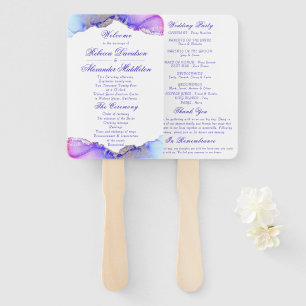 Éventail Élégant programme de mariage d'améthyste violet