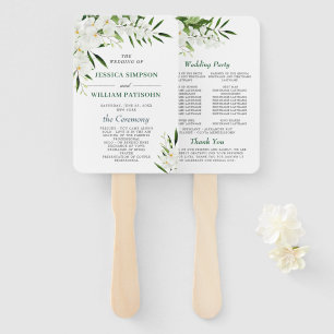 Éventail Élégant programme de mariage de Bohême Orchidées B