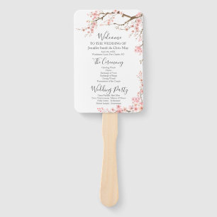 Éventail Élégant programme de mariage de fleurs de cerises