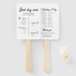 Éventail Élégant Programme de Mariage du Meilleur Jour de T