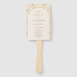 Éventail Élégant programme de mariage en arche de carreaux 