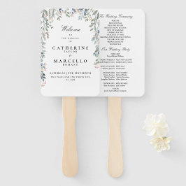 Éventail Élégant programme de mariage en cascade florale