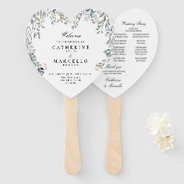 Éventail Élégant programme de mariage en cascade florale