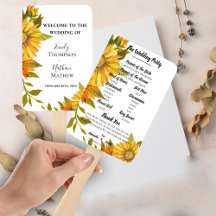 Élégant programme de mariage floral de tournesol