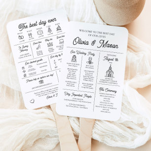 Éventail Élégant Programme de Mariage Infographique Moderne