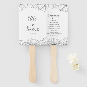 Éventail Élégant programme de mariage minimaliste Ginkgo Bi