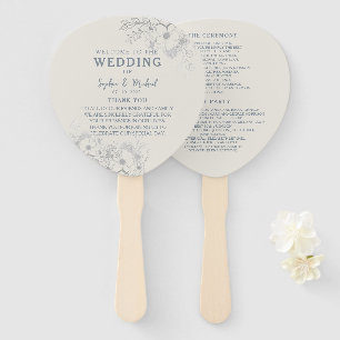 Éventail Élégant programme de mariage vintage à la main ven