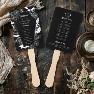 Éventail Élégant programme gothique Floral Black Wedding