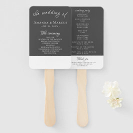 Éventail Élégant programme moderne de mariage gris