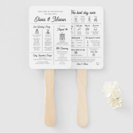 Éventail Élégant programme moderne unique de mariage infogr